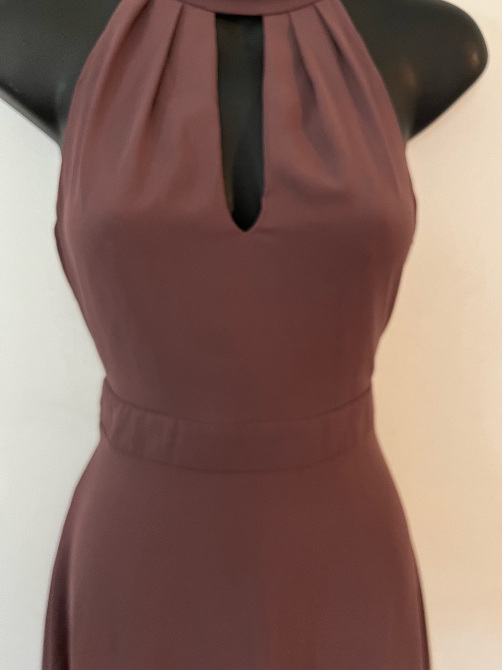 Express One-Shoulder Halter Dress in Plum - Picture 5 of 7